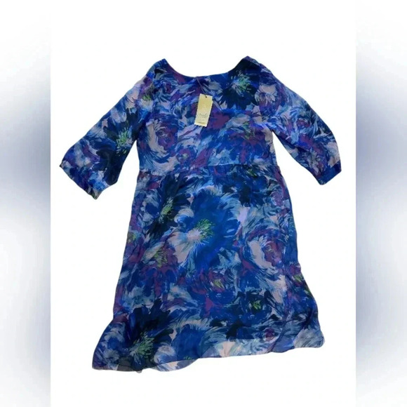 💥HOST PICK💥 Angela Moda NWT Dress 30% Silk Blue/Purple/ Green Size XXL. - Picture 5 of 11